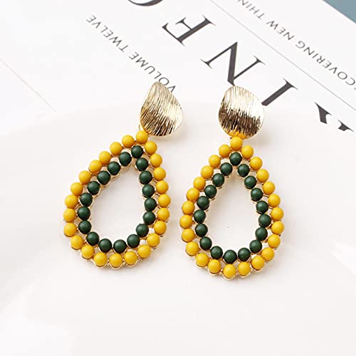 ALLFORYOU Vintage Boho Beads Boucles d'oreilles à l'eau Boucles d'oreilles pour Femmes Inde Ethnic Imitation Perle Perlée Teardrop Bijoux Bijoux Accessoires