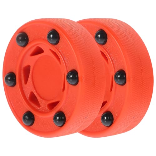 Rondelle de hockey pour entraînement terrain glacé et roller en nylon x2