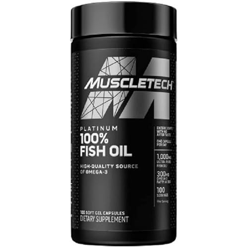 Omega 3 Fish Oil Capsules Muscletech 100% Omega Fish Oil Burpless Fish Oil Supplement Omega 3 Fatty Acid Supplement Fish Oil 1000Mg Pills, 100 Count #TOP11