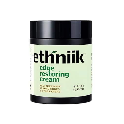 Ethniik Edge Restoring Cream – Revitalizing Hair Growth Treatment for Thinning Edges & Bald Spots | Enriched with Peppermint, Shea Butter, Aloe Vera & Castor Oil | Stimulates Follicles – 3.4 fl.oz