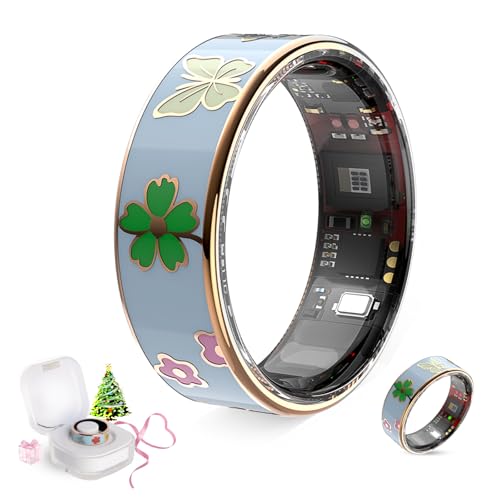 Bague intelligente d'exception en émail bleu et traqueur de santé haut de gamme taille 8