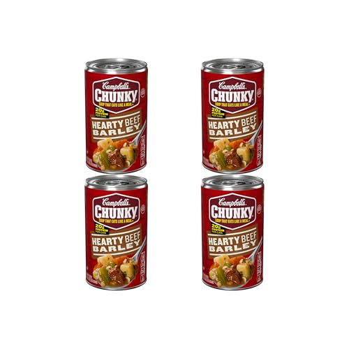 Campbell's Chunky Soup, Hearty Beef and Barley Soup, 18.8 Oz Can (Pack of 4)