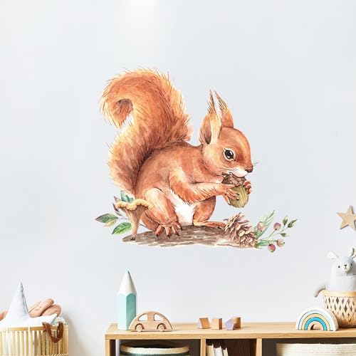 Vinilo decorativo infantil ardilla piña sacinora para pared miniatura 5