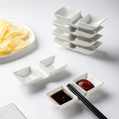 Ceramic Chopsticks Rest Rack Set Of 6 Chinese Style Dinner Spoon Stand Knife Fork Holder Porcelain Chopsticks Stand (White Big) #TOP3