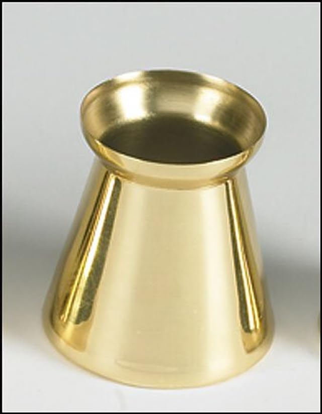 Trinity Church Supply Wilbaum Brass Follower Candle Cups Fit Standard Tapered Votive Pegs Farmhouse Decor Candle Accessories, 1.5 Height, Pack of 4