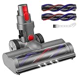 Elektromotor Turbo Boden Bürstenkopf Kompatibel mit Dyson V7 V8 V10 V11 V15, Direktantrieb Elektrische Bürstenboden Düse Zubehör für Hartboden und Teppiche(2 Stück Rollenbürste)