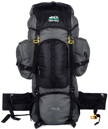 Image of hiker's way 75+5 Ltrs Rucksack bags Rucksacks for men Trekking bags for men backpacks Travelling Bag For men and women with waterproof compartment with rain cover