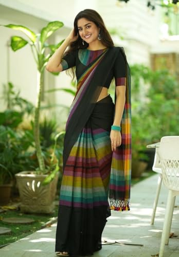 Image of Jack & Jini Women's Floral Print Pure Georgette Saree with Blouse Piece | Soft Casual & Festive Drape | Gift for Mother, Wife.