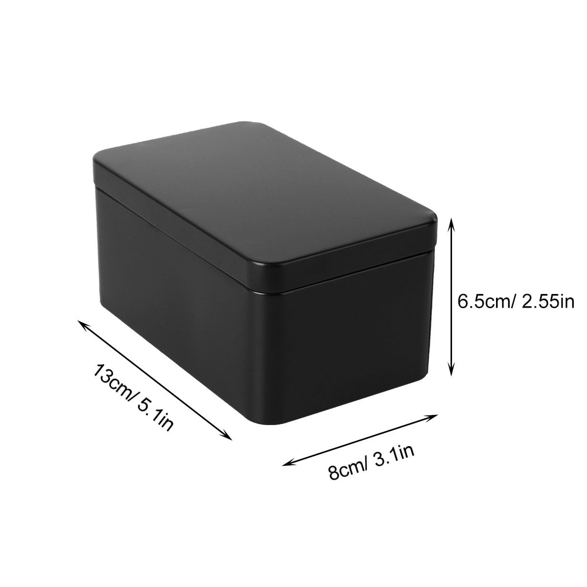 Cabilock Boîte Rectangulaire Vide en Fer Blanc, Petite Boîte à Thé avec Couvercle, Boîte de Rangement en Fer Blanc Utilisée pour Ranger Des Bonbons, Des Clés, Des Boucles D'oreilles