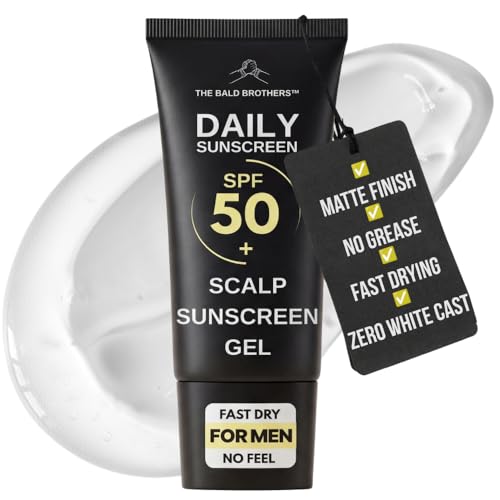 Daily Scalp Sunscreen Fragrance Free - SPF 50+ | Bald Head Care for Men | Everyday Face & Scalp Care | Matte, No Grease, Vegan | The Bald Brothers