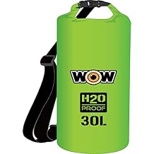 WOW Sports H2O Proof Dry bag 100% Waterproof Functional Internal Phone Pocket, 30 L, Green