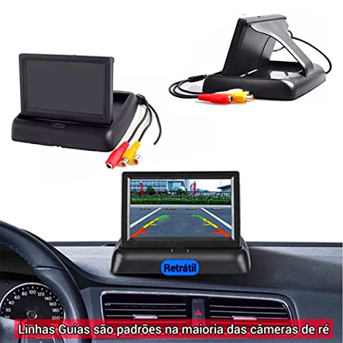 Monitor Tela De Estacionamento Para Ré Universal Veicular Tela Lcd Sonoro 4.3 Polegadas Carros Camin