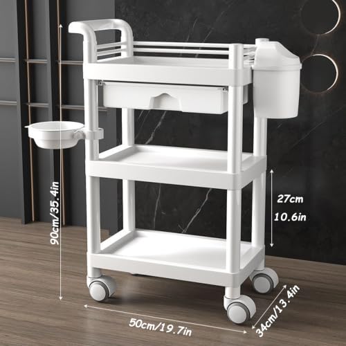 Estante de almacenamiento con ruedas cajones herméticos y material impermeable blanco 6