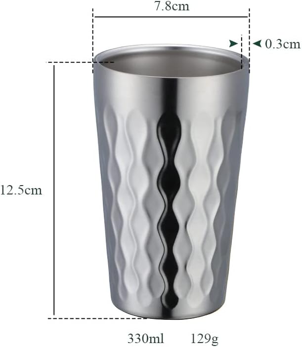 10oz Stainless Steel Cup Set, 2Pcs Double Wall Metal Cup,Vacuum Stackable Insulated Portable Drinking Tumblers Unbreakable Glasses,for Home Outdoor Restaurant(Silver) - Image 2