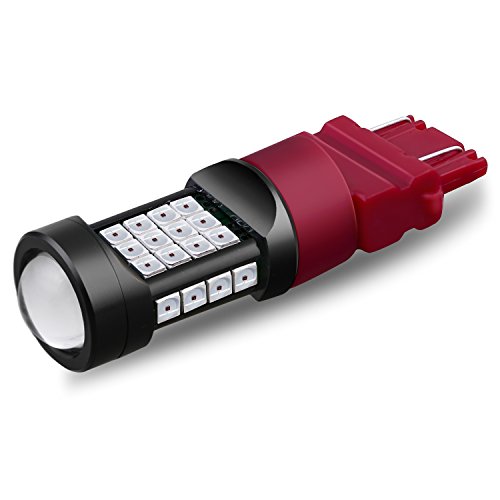 Alla Lighting Pure Red 3057 3056 T25 3157 3156 Led Bulb, Turn Signal, Brake Stop Tail Lights Bulb Lamps Replacement, 1000 Lumens 3030 36-Smd Extremely Super Bright #TOP7