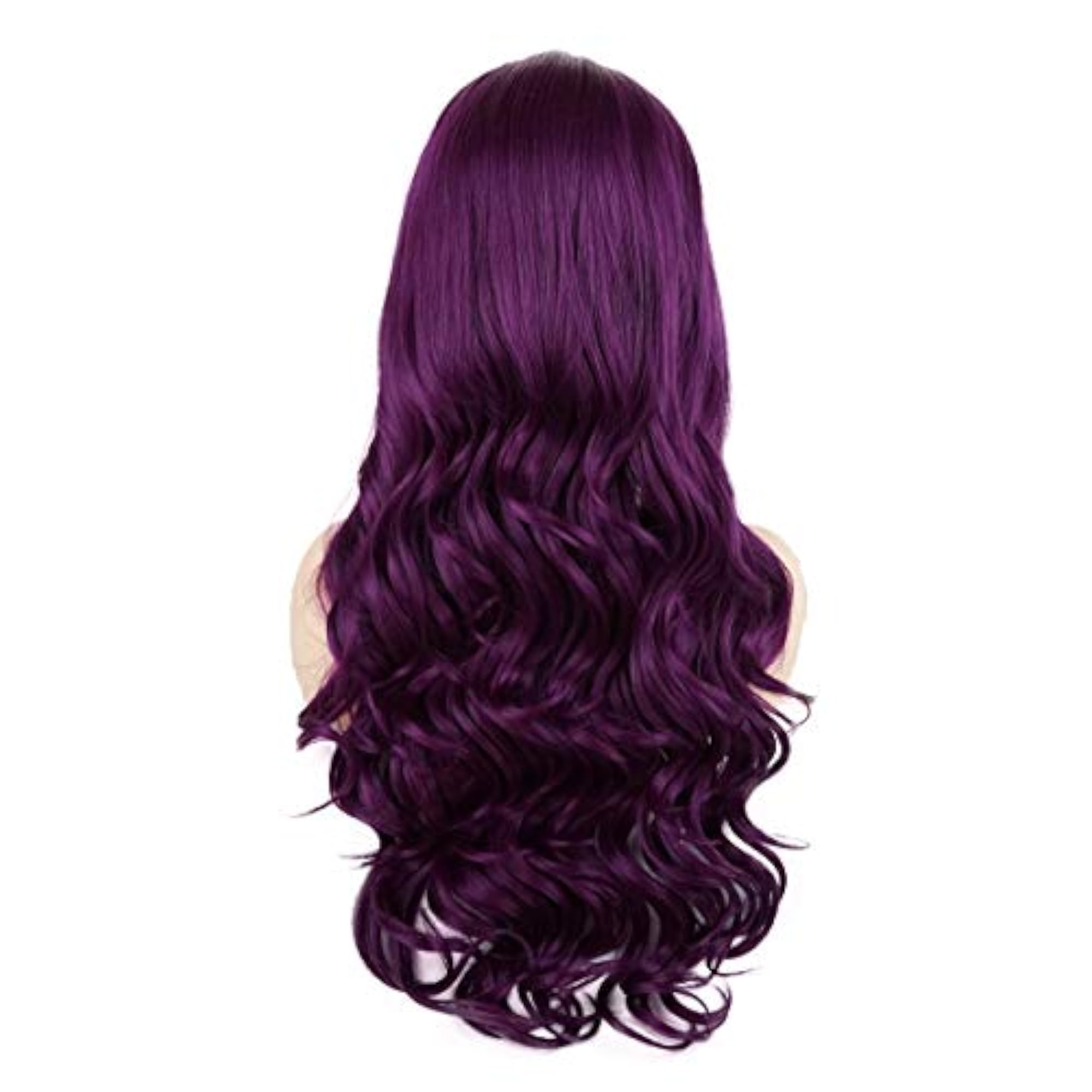 Wavy Long 24inch Purple Synthetic Lace Front Wig