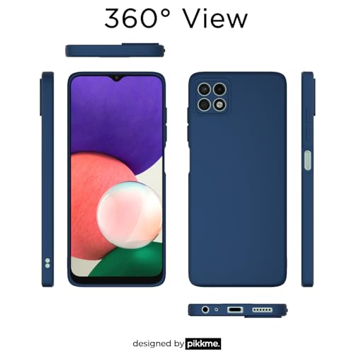 Image of Outlouders Back Cover for Samsung Galaxy A22 5G / F42 5G | Camera Protection | Durable Soft Matte Silicone Bumper Case (Blue)