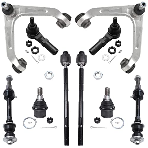Detroit Axle - 2WD Front Upper Control Arms Sway Bars Inner Outer Tie Rods Replacement for 2003-2006 Dodge Ram 2500 3500-10pc Set