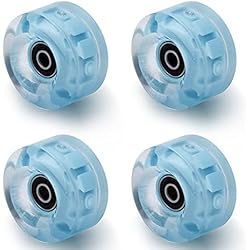 Patines Quad Oxelo nonmon 4Pcs Ruedas Luminosas de Patines Cuatro Skateboard 58mm 82A, Luces LED PU Wheel con Rodamientos 608RS ABEC-9 Cojinetes, Requesto Set para Patines en Paralelo Quad Skates Monopatín - Azul Luz