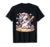 Cute Unicorn Softball Baseball T-ball Shirt for Girl Toddler T-Shirt