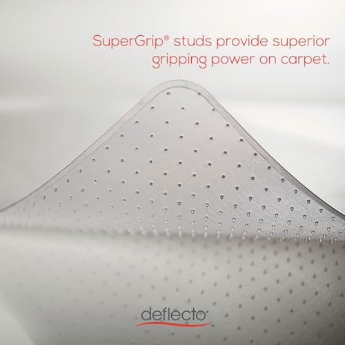 Alera Studded Chair Mat for Flat Pile Carpet, 36\" x 48\", with Lip, Clear - Thumbnail 2