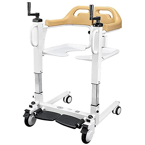 Home Patient Lift, Patient Transfer Lifter Bathroom Wheelchair Shower Chair with 180° Split Seat and Bedpan, Portable Transport 