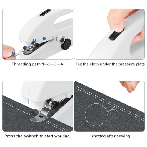 EEEKit Handheld Sewing Machine for Beginners, Mini Portable Electric Sewing Machine for Quick Stitching Emergency Sewing DIY Crafts, Mother's Day Gifts by EEEKit - Used condition - Image 7