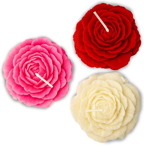 URBAN POSH – 3-Pack Peony Scented Candle Set – Rose, Vanilla & Jasmine Aromas – Handcrafted Floral Candles for Women – Romantic Home Decor & Relaxation Gift for Spa, Weddings