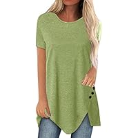 Sunnyuk Camiseta de Mujer Manga Corta Tops Casual Fiesta Blusa Camisa Cuello Elegante Sexy T-Shirt Original tee Basica Camiseta Suelto Verano con Cuello en V Impresión Primavera Otoño