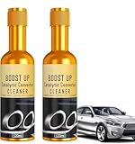 2 Pcs Catalytic Converter Cleaner Auto Parts Engine, Exhaust System Pipe Carbon Removal Cleaner Treatment Additive Oil, Fuel System Treatment Oil Additive for Gas and Diesel Car