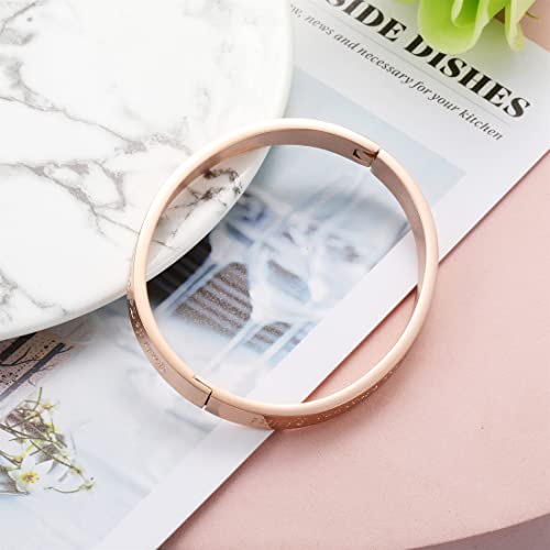 RWQIAN Inspirational Phrases Jonc Bracelet Message Femme Personnalisé Bracelet Plusieurs Messages au Choix,Bracelet Maman Parfaite Jonc Fin en Acier Inoxydable – vue 5