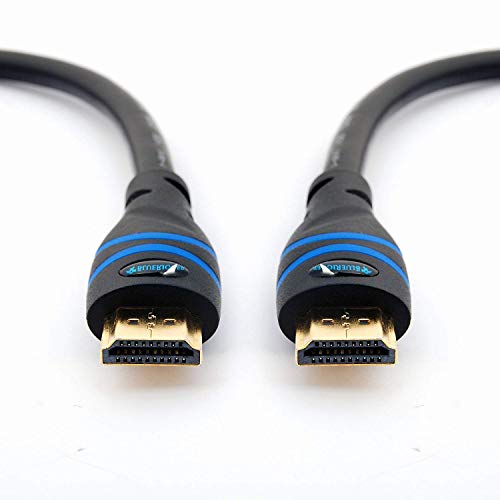 Cable HDMI de Alta Velocidad básico BlueRigger - 0,9 m (3 pies) - Compatible con 4K, Ultra HD, 3D, 1080p, Ethernet y Retorno de Audio (el último estándar)