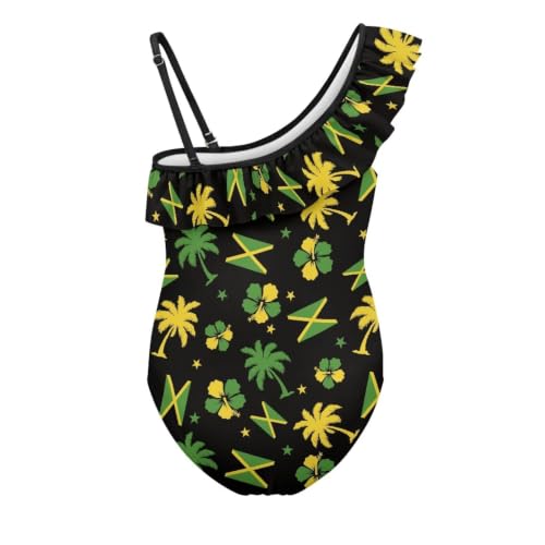 Image of Girls Swimsuit One Piece Ruffle Swimsuit Non-Slip Straps UPF 50+ for Girls Size 3-14 Years