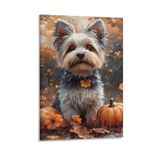 Toile Yorkshire Terrier pour salon chaleureux et décoration murale