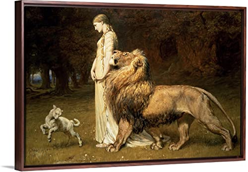 Malen Nach Zahlen Kit, DIY Malen nach zahlen für Erwachsene Kinder Anfänger, Handgemalte Leinwand Ölgemälde,Home Haus Deko — Una Und der Löwe Von Spensers Feenkönigin von Brite Riviere Cover