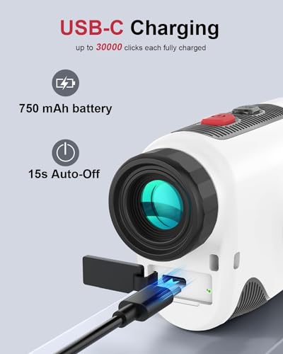 Golf Rangefinder with Slope,1300 Yards Laser Rangefinder,7X Magnification, Rechargeable Range Finders Golfing with Flag Lock Vibration,Speed Mode for Hunting Shooting. (white-01)