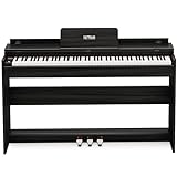 IKTMI 電子ピアノ 88鍵盤 ハンマーアクション鍵盤 木製 ピアノ 88鍵 3本ペダル付き アップライトピアノ Digital Piano 人気 電子 ピアノ MIDI対応 大人 初心者 の練習 ブラック