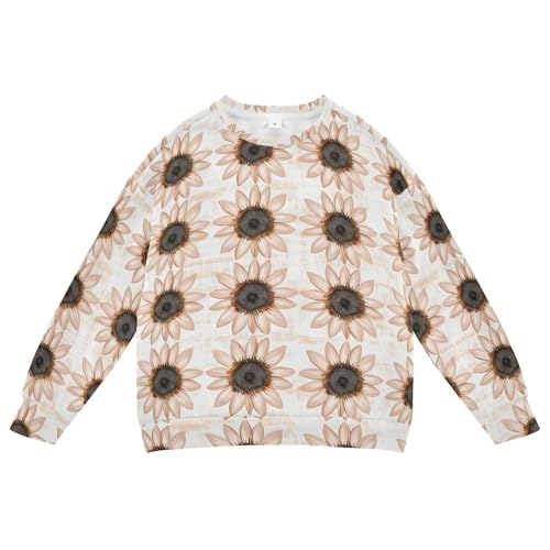 JUNZAN Cartoon Sunflower Star Rose Gold Little Girls Hoodie Sweatshirt Crewneck Tops Clothing Shirts Camping 4T