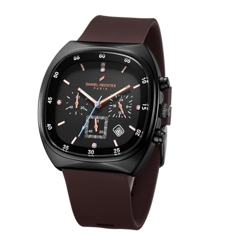 Daniel Hechter Modern Multi Functional Watch for Men with Square dial and Silicon Band