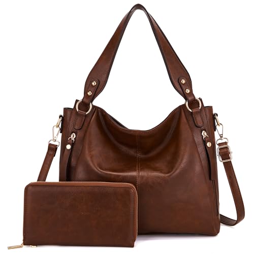 Womens Hobo Handbags Ladies Tote Shoulder Bags Purse and Wallet Set miniatura 7