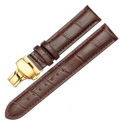 Bracelet de montre en cuir avec boucle papillon de 14mm à 24mm pour votre confort
