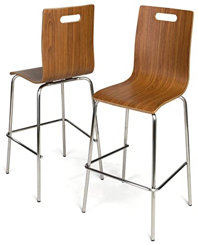 Displays2go Bentwood Bar Height Stools, Set of 2 #TOP10