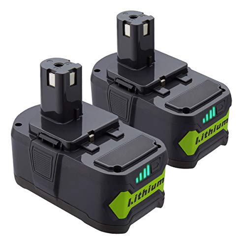 Powerextra 2 Pack 5000mAh Ryobi 18V Lithium Replacement Battery for Ryobi 18 Volt