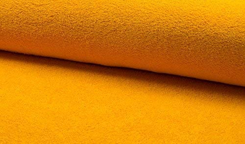 Double Sided Cotton Terry Towelling Fabric Material - LT Orange