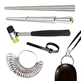 Medidor de anillos de herramienta | Medidor de joyería y cinta de medición de dedo Instrumento de precisión para anillos - para medición de dedos para hombres mujeres, fabricación de joyas, reparación