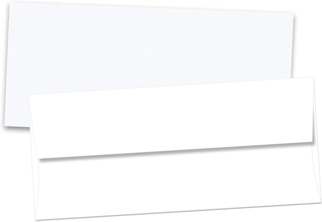 Elegant Gold Foil-Lined #10 White Envelopes, 28 lb Cover Stock, 4 1/8 x 9 1/2, Box of 50