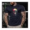 GYMTIER Skull Painted - Men's Gym T-Shirt - Bodybuilding Workout Top, Navy, 3XL #2