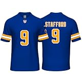 Custom Mens/Youth Football Matthew Stitched T-Shirt for Sports Fan Stafford Blue No Brand/Logos