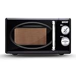 Retro-Mikrowelle, Kapazität 20 l, 700 W, Timer, verschiedene Leistungsstufen, Schwarz