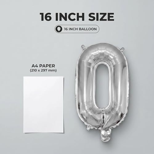 Image of Number 10 Balloon Foil Mylar Balloons for Birthday Party Decoration (Silver, 16 Inch)